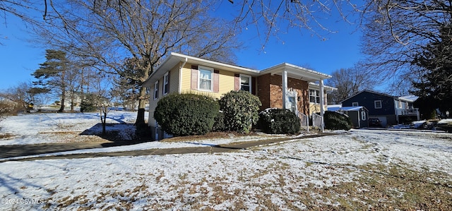 view of snowy exterior