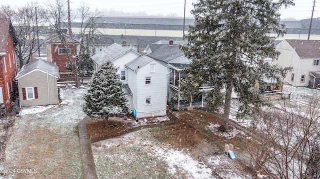 view of snowy aerial view