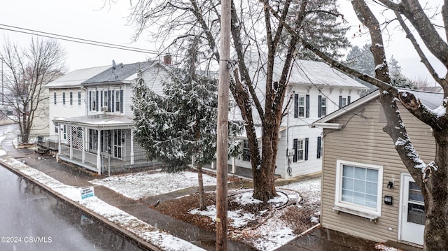 view of snow covered exterior