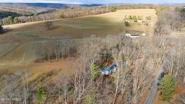 aerial view with a rural view