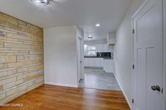 interior space with light hardwood / wood-style floors