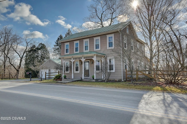 view of front facade featuring covered porch