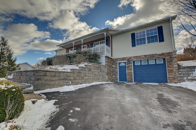 view of front of house with a garage