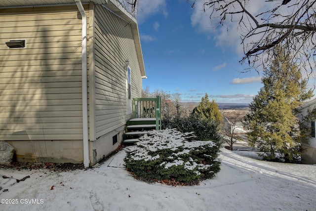 view of snowy exterior