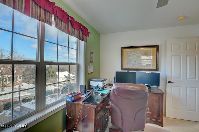 view of carpeted office