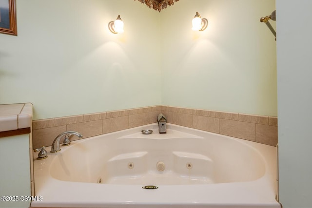 bathroom featuring a tub to relax in