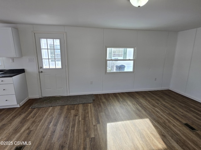 interior space featuring dark hardwood / wood-style floors