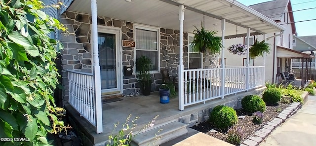 exterior space with covered porch