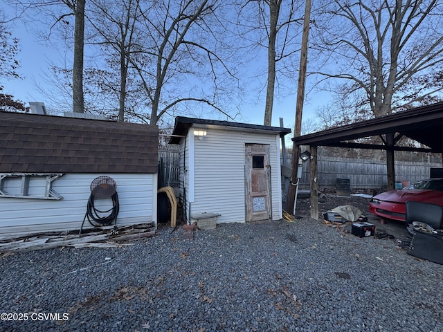 view of outdoor structure