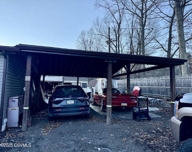 view of parking featuring a carport