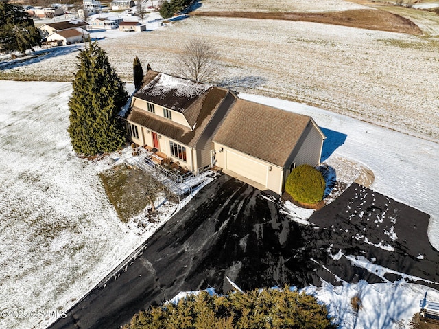 view of snowy aerial view