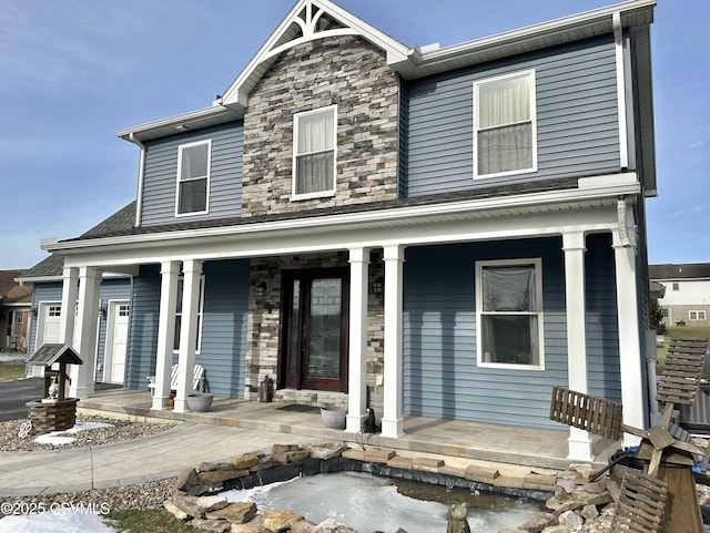 view of front of property with covered porch