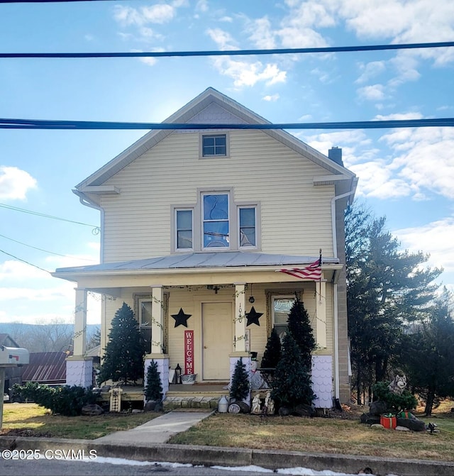 view of front of property with a porch