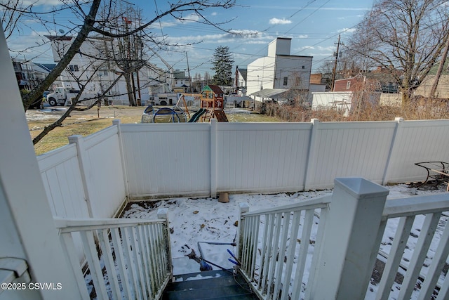 view of yard featuring a playground