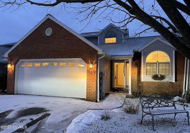 view of property featuring a garage