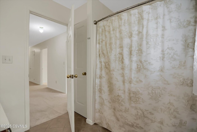 bathroom with tile patterned flooring