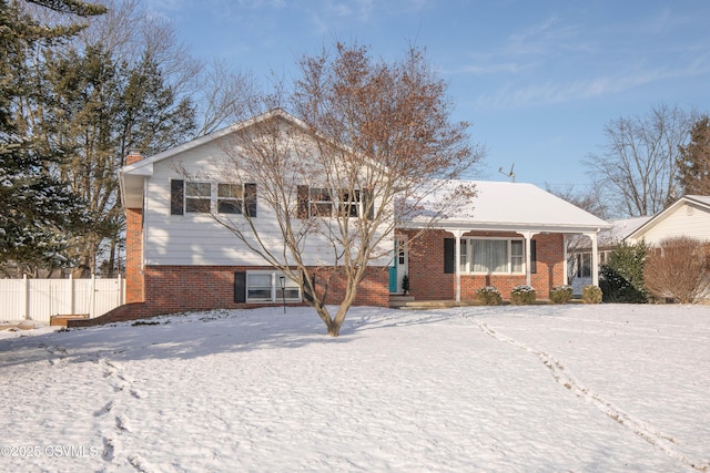 view of front of home featuring covered porch