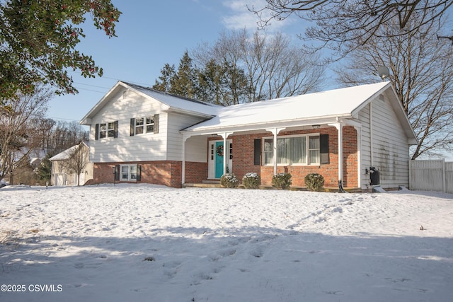 view of split level home