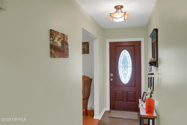 foyer entrance featuring light hardwood / wood-style flooring