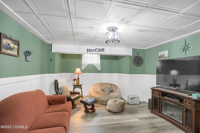 living room featuring light hardwood / wood-style floors