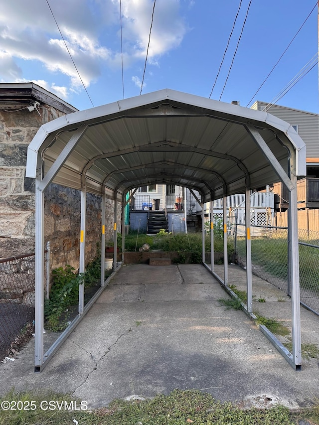 view of parking featuring a carport