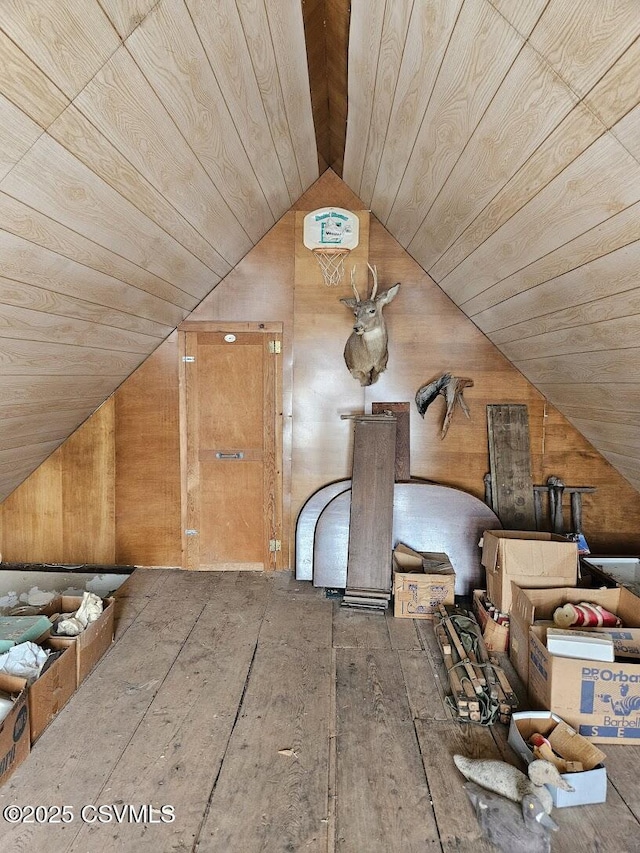 view of unfinished attic