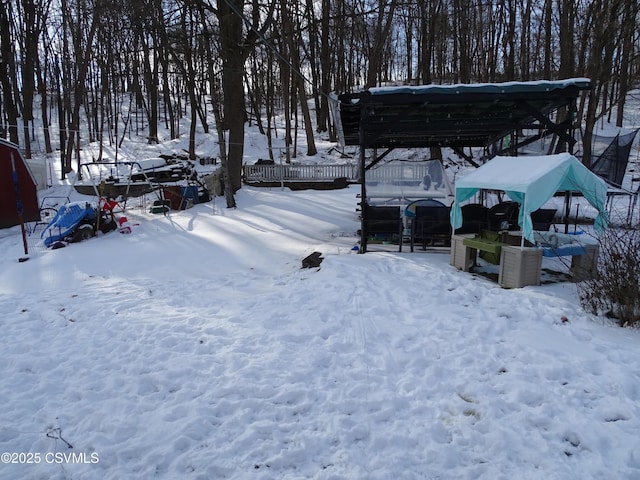 view of snowy yard