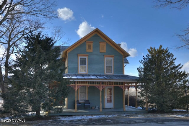 view of front of home featuring covered porch