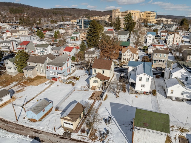 view of snowy aerial view