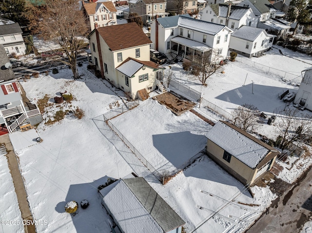 view of snowy aerial view