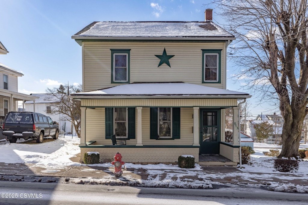 view of front of property with covered porch