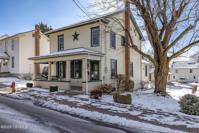 view of front of house featuring covered porch