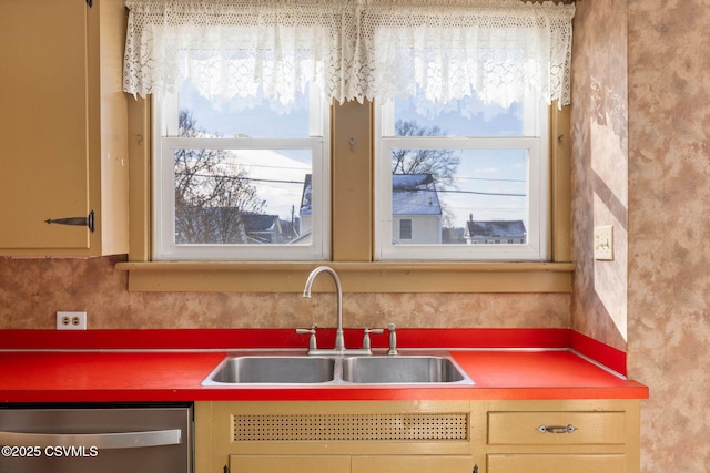 kitchen featuring dishwasher and sink