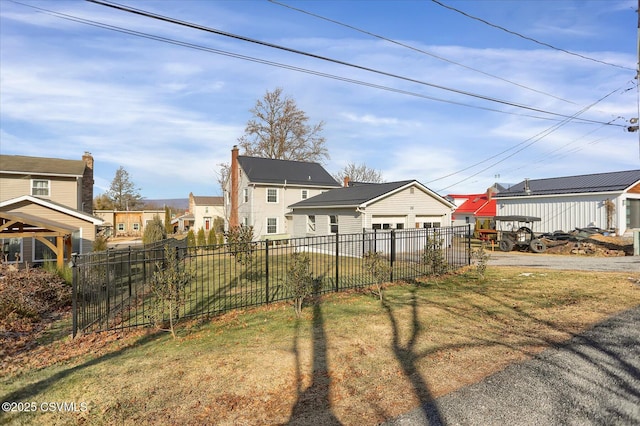 view of yard featuring a garage