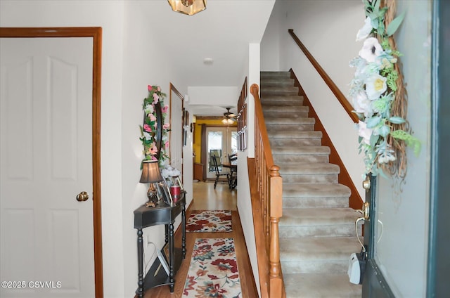 foyer featuring light hardwood / wood-style floors