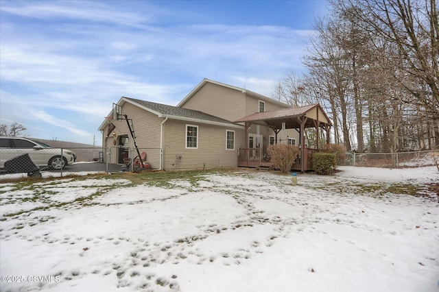 view of snowy exterior