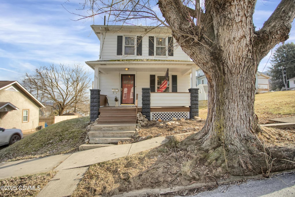 view of front of property with a porch