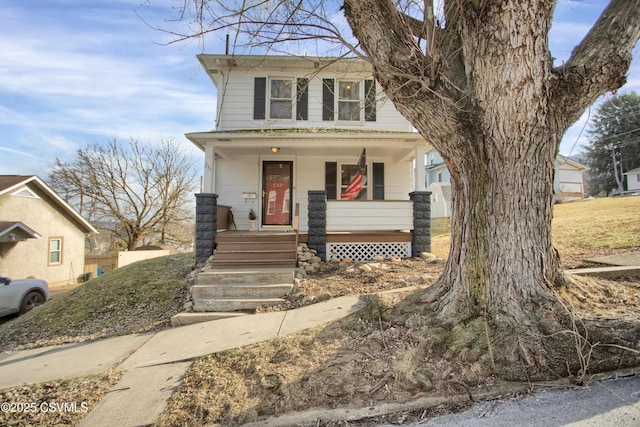 view of front of property with a porch