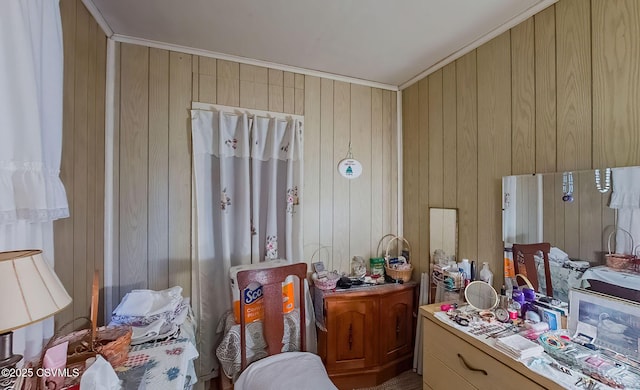 interior space with crown molding