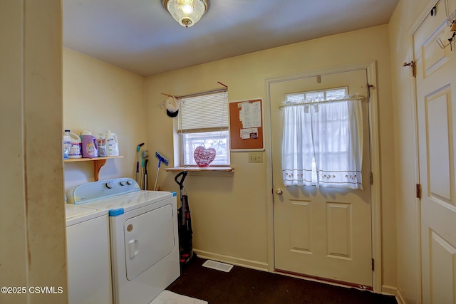 laundry area with washing machine and dryer