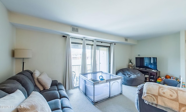 view of carpeted living room