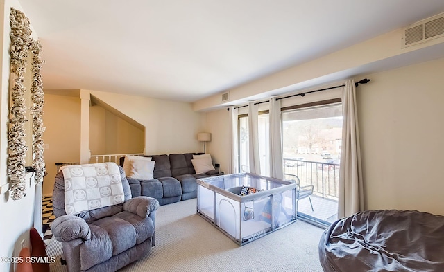 view of carpeted living room