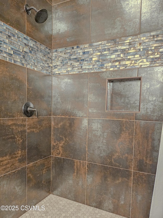 details with tiled shower