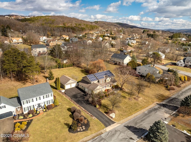 aerial view featuring a mountain view