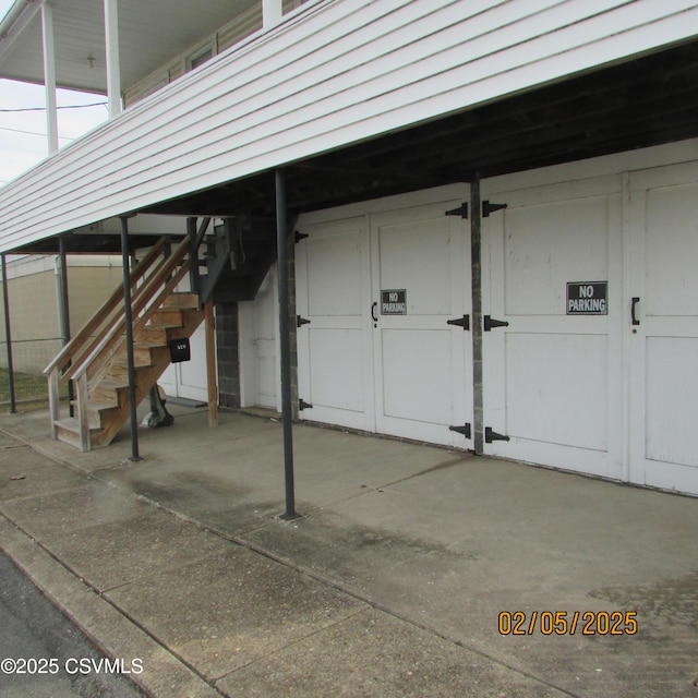 view of garage