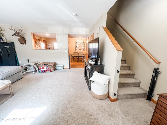 interior space with light colored carpet