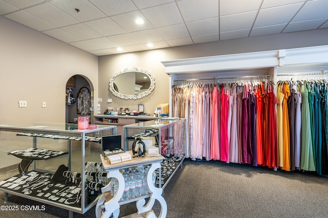 53 W Main St, Bloomsburg, PA 17815 - walk in closet with a drop ceiling and carpet floors