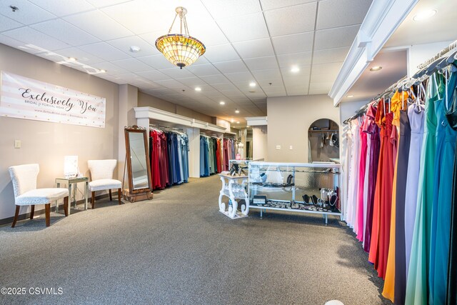 53 W Main St, Bloomsburg, PA 17815 - interior space featuring a paneled ceiling and carpet