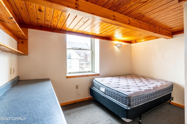 53 W Main St, Bloomsburg, PA 17815 - carpeted bedroom with wood ceiling and beam ceiling