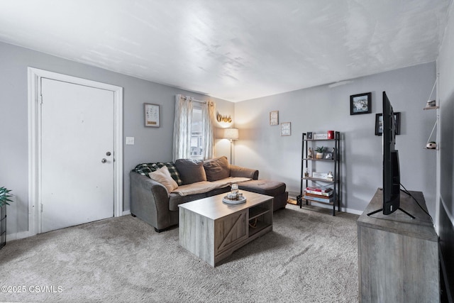 living room featuring carpet floors